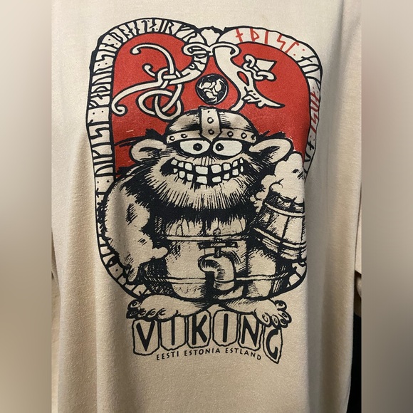 EUC Rare B & C Viking Estland 2 XL Tan T-shirt - Picture 2 of 6